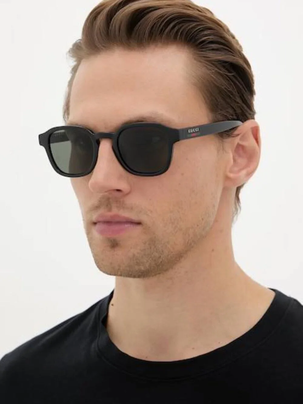 Gucci GG2106S 003 Square Sunglasses - Black/Green / Green